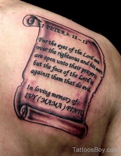 Words Tattoo On Shoulder