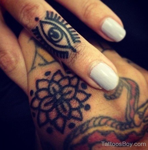 Amazing Eye Tattoo On Finger