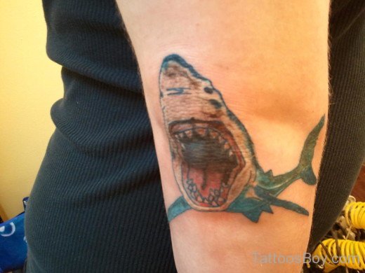 Amazing Fish Tattoo On Elbow