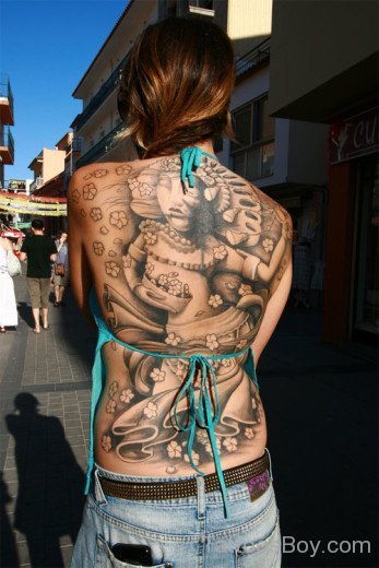 Amazing Religious Tattoo On Back Body