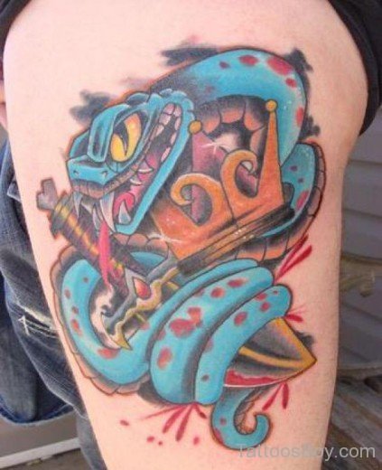 Gloomy Snake Tattoo On Shoulder