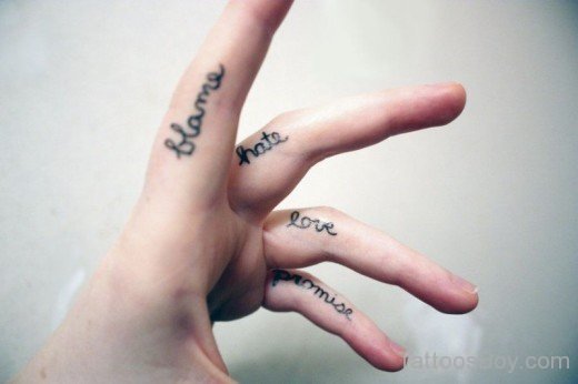 Amazing Words Tattoo On Finger