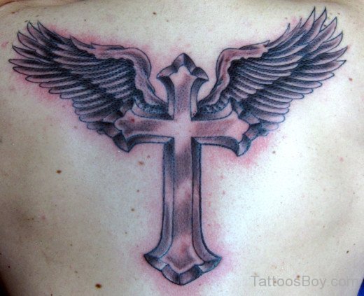 Attractive Angle Wings Tattoo On Back