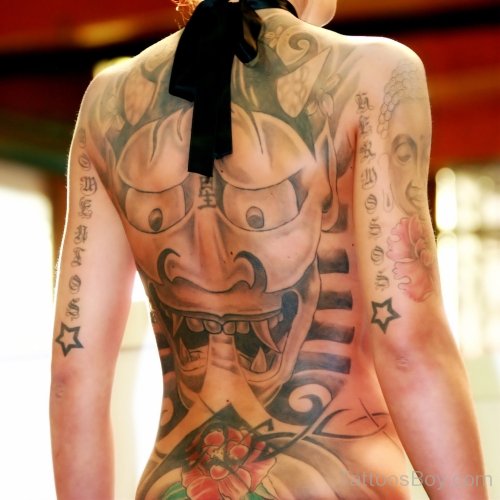 Attractive Devil Tattoo On Back Body