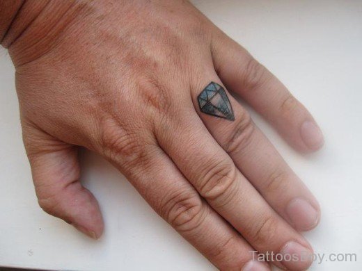 Attractive Diamond Tattoo On Finger