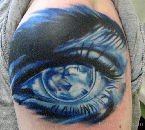 Attractive Eye Tattoo On Shoulder