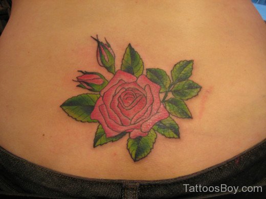 Attractive Rose Tattoo On Waist