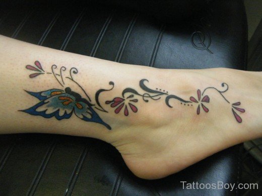 Awesome Butterfly Tattoo On Ankle