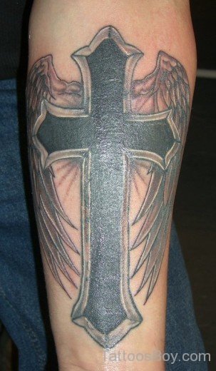 Awesome Cross Tattoo On Arm