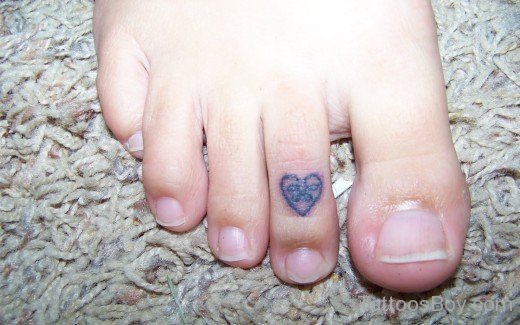 Awesome Heart Tattoo On Toe