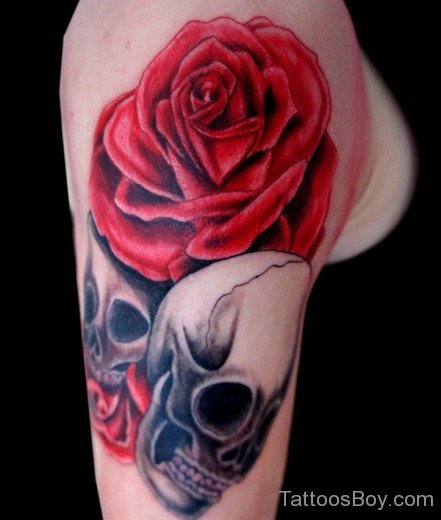 Delightful Rose Tattoo On Shoulder