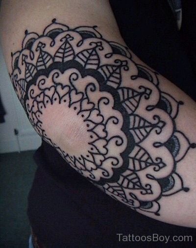 Awesome Tribal Tattoo On Elbow