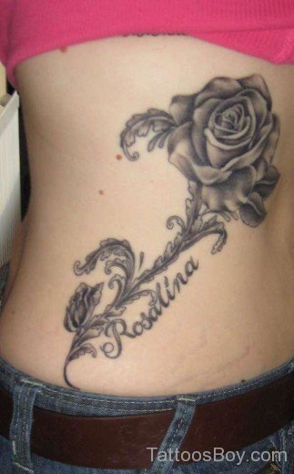 Awful Rose Tattoo On Rib