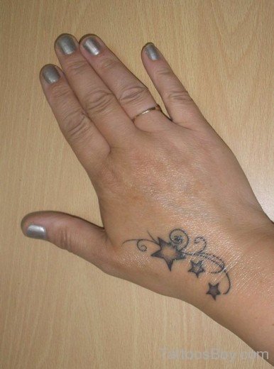 Awful Stars Vine Tattoo On Hand