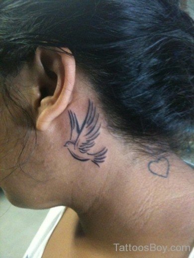 Amazing Bird Tattoo On Ear