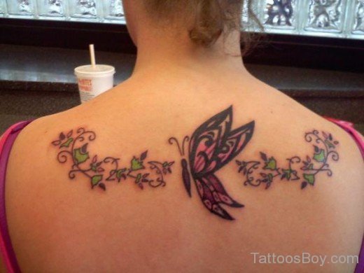 Beautiful Butterfly Tattoo On Back