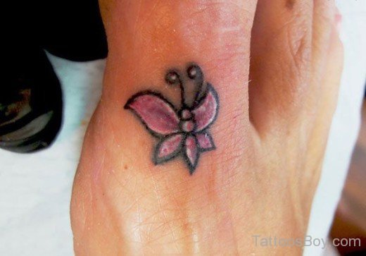 Beautiful Butterfly Tattoo On Toe