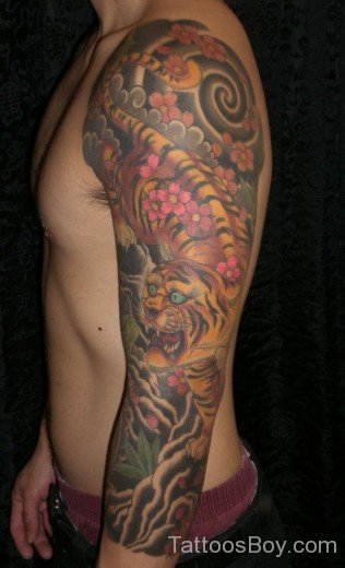 Beautiful Tiger Tattoo On Arm