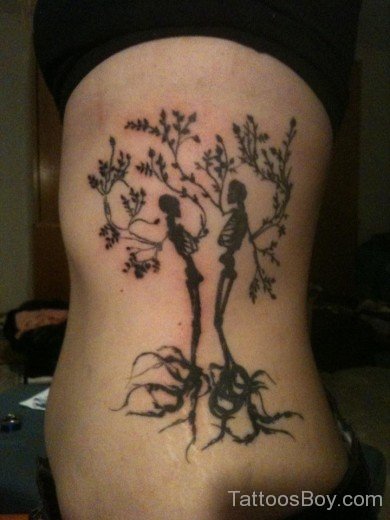Beautiful Tree Tattoo  On Rib