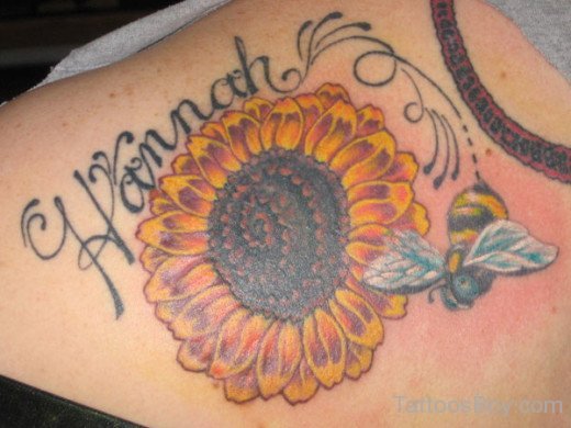 Bee And Sunflower Tattoo