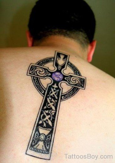 Admirable Cross Tattoo On Back