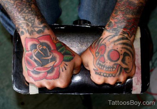 Attractive Skull Tattoo On Hand 