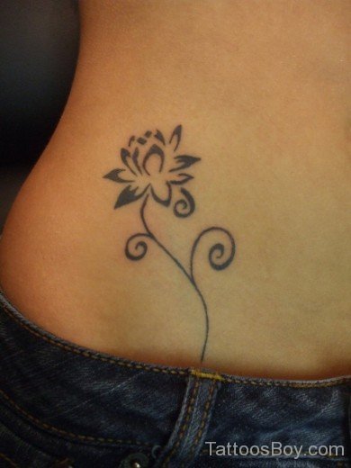Cool Flower Tattoo On Waist