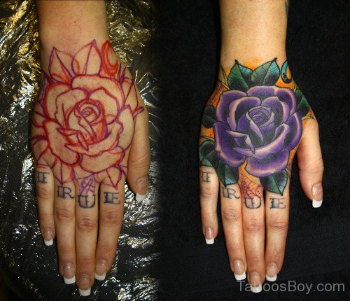 Cute Rose Tattoo On Hand