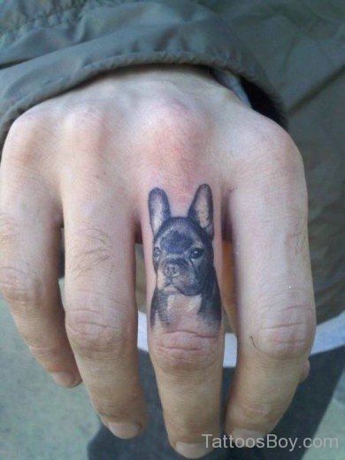 Dog Tattoo On Finger