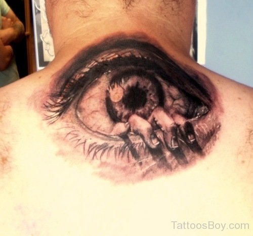 Fabulous Eye Tattoo On Back