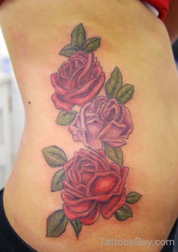 Fabulous Rose Tattoo On Rib