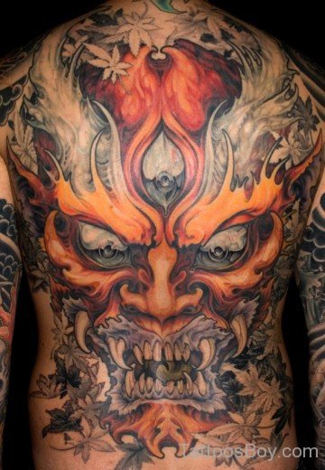 Fantastic Devil Tattoo Design On Back Body