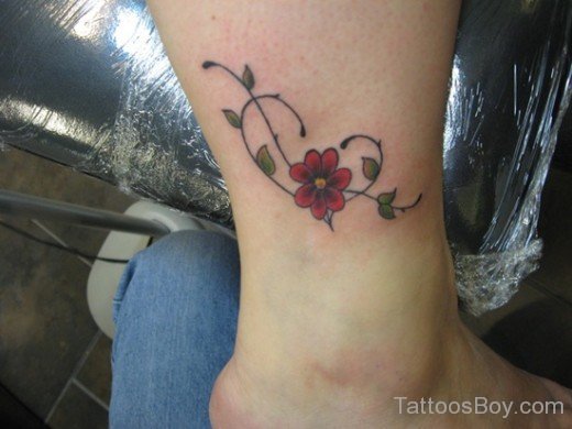 Fantastic Flower Tattoo On Ankle