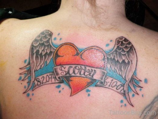 Fabulous Heart Tattoo On Back