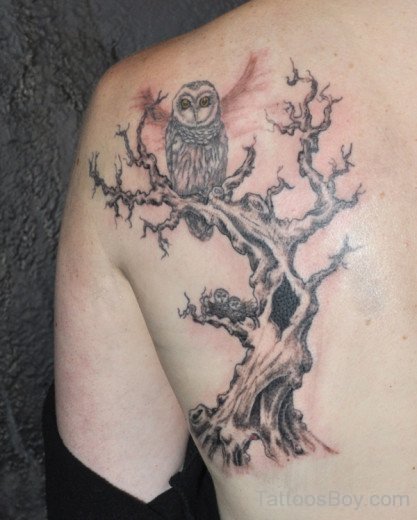 Fine Tree Tattoo On Back