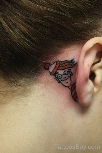 Funny Tattoo On Ear