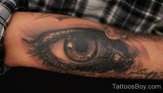 Gloomy Eye Tattoo Design On Arm