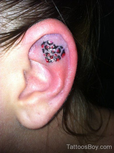 Gorgeous Heart Tattoo InSide Ear