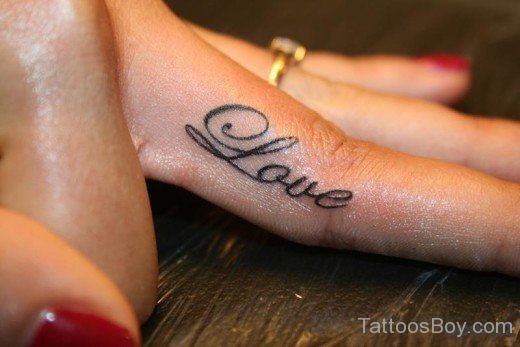 Love Tattoo On Finger