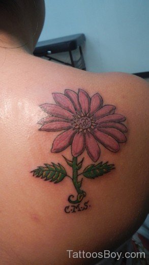 Lovable Daisy Flower Tattoo On Back