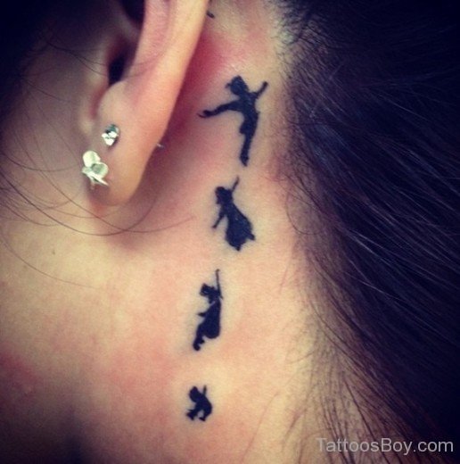 Lovely Bird Tattoo On Ear