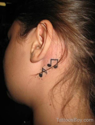 Music Symbol Tattoo On Ear