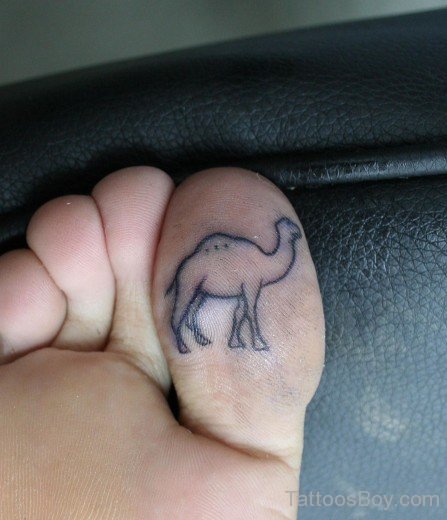 Nice Camel Tattoo On Toe