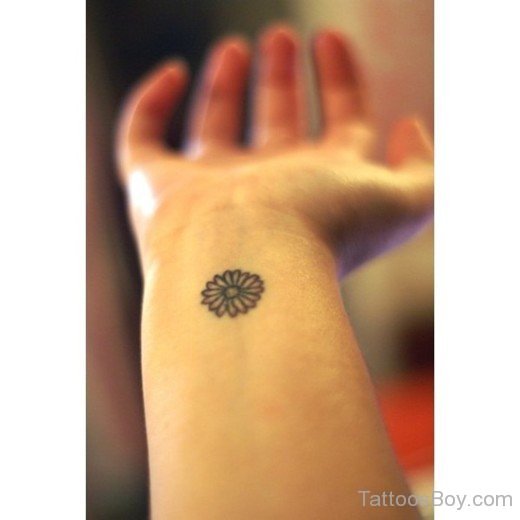 Attractive Flower Tattoo On Wrist