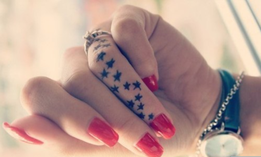 Nice Star Tattoo On Finger