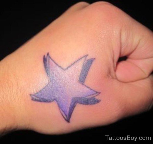 Admirable Star Tattoo On Hand