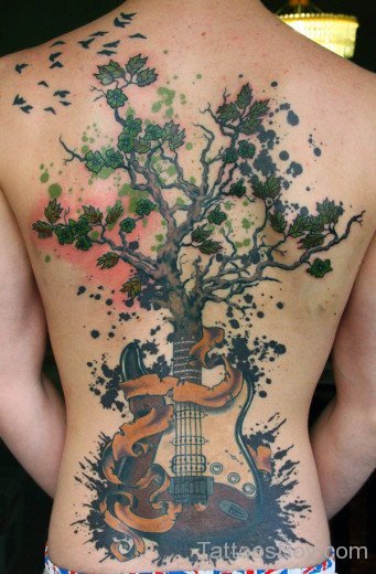 Nice Tree Tattoo On Back