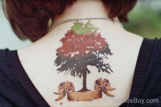 Attractive Tree Tattoo On Back