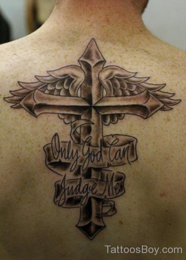 Religious Word Tattoo On Back