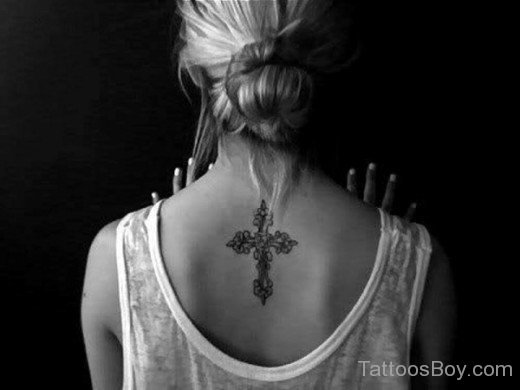 Small Cross Tattoo On Back